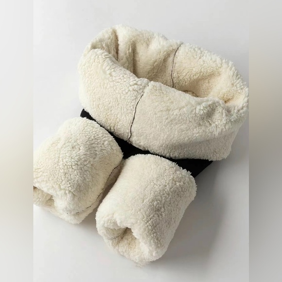 Black Thick Thermal Velvet Warm Lined Cotton Leggings - Picture 5 of 7